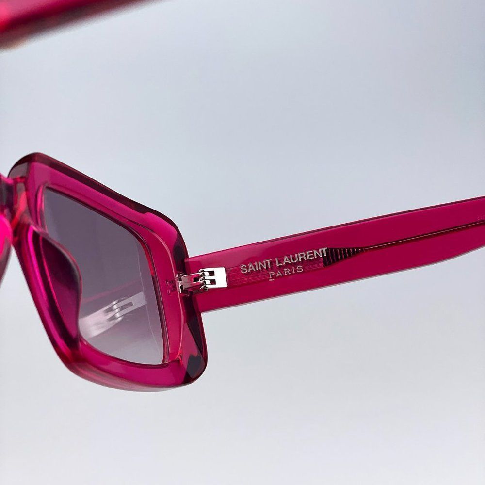 Saint LaurentāSL534 SUNRISE 006 Sunglasses Transparent Pink Gradient Unisex - Picture 12 of 15